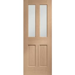 Malton Internal Oak Door (clear bevelled glass)