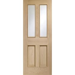 Malton Internal Oak Door with Raised Mouldings (bevelled glass)