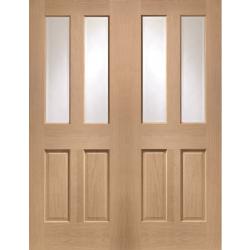 Malton Internal Oak French Doors with Clear Glass