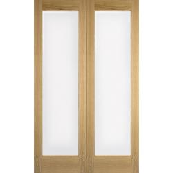 Pattern 10 Internal Oak French Doors with Clear Glass