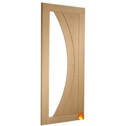 Salerno Oak Fire Door with Clear Glass (un-finished)