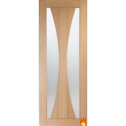 Verona Oak Fire Door with Clear Glass (un-finished)