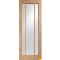 Worcester Oak Fire Door with Clear Glass (un-finished)
