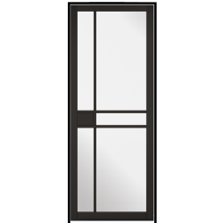 Greenwich Black Prehung Internal Door with Clear Glass