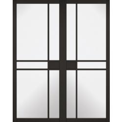 Greenwich Black Double Doors with Clear Glass (pre-finished)