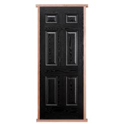 Composite 6 Panel Black & White (Oak grain) Pre-hung External Door Set