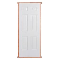 Composite 6 Panel White (grain) Pre-hung External Door Set