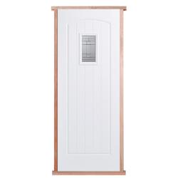 Composite White Cottage Pre-hung External Door Set (pre-finished)