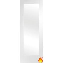 Pattern 10 White Primed Internal Fire Door (FD30) with Clear Glass