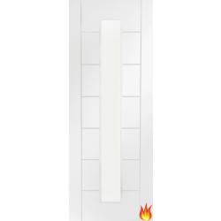 Palermo 1-Light White Primed Fire Door with Clear Glass
