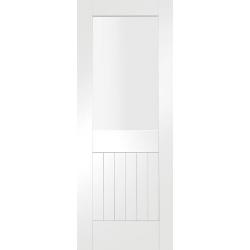 Suffolk Internal White Primed Door with Clear Glass