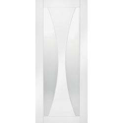 Verona White Primed Internal Door with Clear Glass