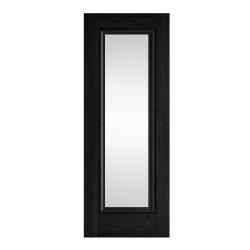 Haddon Black Internal Door with Clear Glass (pre-finished)