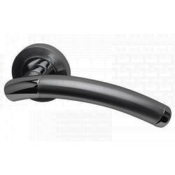 Lincoln Lever Handle on Rose - Black Nickel
