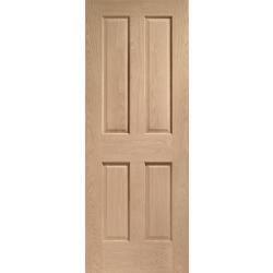 Victorian 4 Panel Internal Oak Door (non raised mouldings)