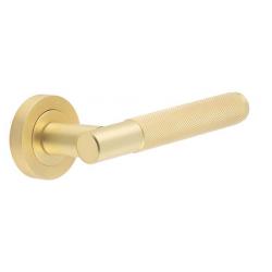 Jedo Bari Knurled Designer Lever on Rose (satin brass)