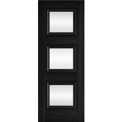 Kedleston Black Internal Door with Clear Glass (pre-finished)