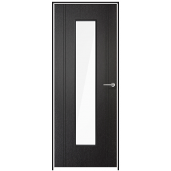 Monaco Black Laminate Prehung Internal Door with Clear Glass