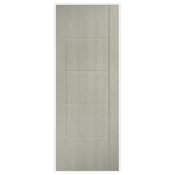 Contemporary 5 Panel Light Grey Laminate Prehung Internal Door