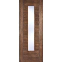 Vancouver Internal Walnut Laminate Door with Clear Glass (pre-finished)