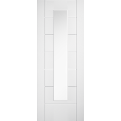 Linear 7P Pre-Finished Glazed White Internal Door