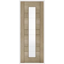 Edmonton Light Grey Prehung Internal Door with Clear Glass