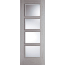 Vancouver Light Grey (stained) Door with Clear Glass