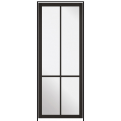 Liberty Black Prehung Internal Door with Clear Glass