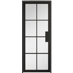 Malvern Black Prehung Internal Door with Clear Glass