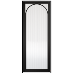 Melrose Black Prehung Internal Door with Reeded Glass