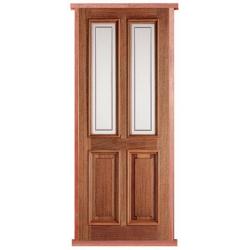 Derby Hardwood Etched Pre-hung Door Set (62mm middle stile)