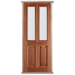 Derby Hardwood Reeded Pre-hung Door Set (62mm middle stile)