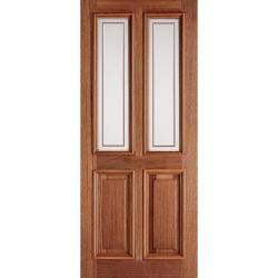 Derby Etched External Hardwood Door (62mm middle stile)