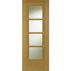 Deluxe Iseo Quarter Cut Central Glazed Internal Oak Door (pre-finished)