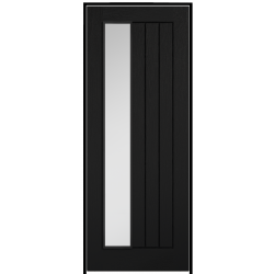 Mexicano Black Prehung Door with Clear Glass