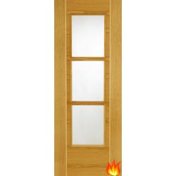 Mirage 3-Light Flush Oak Fire Door with Ash Inlay (pre-finished)
