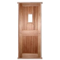 Straight Top 1-Light Hardwood Pre-hung Stable Door Set