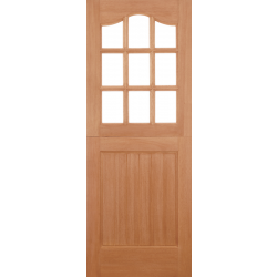 Stable 9-Light Arch Top External Hardwood Door with Clear Glass