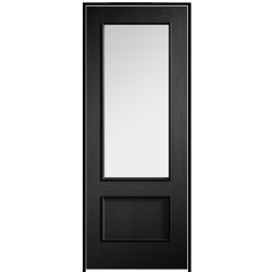 Murcia Charcoal Black (grained) Prehung Door with Clear Glass