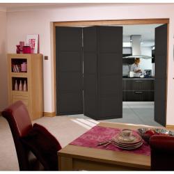 Roomfold Soho Black (solid) Primed Internal Folding Sliding Doors
