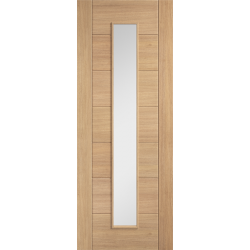Contemporary 7P Long Light Internal Oak Door with Clear Glass