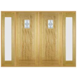 Cottage Double Front Doors With Sidelights