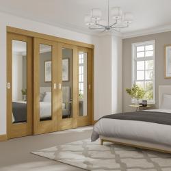 Oak 4 Door Double Top Wardrobe Frame (Inc. Hardware Kit)