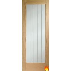 Suffolk Original P10 Fire Door with Clear Etched Glass (un-finished)
