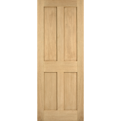 London 4 Panel Oak Door (un/pre-finished)