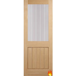 Mexicano Half Light Glazed Oak Fire Door (FD30)