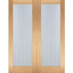 Oak Mexicano Pattern 10 Pair with Clear Etched Glass