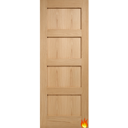 Shaker 4 Panel Internal Oak Fire Door (un/pre-finished)