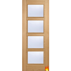 Vancouver Glazed 4L Internal Oak Fire Door FD30 (pre-finished)