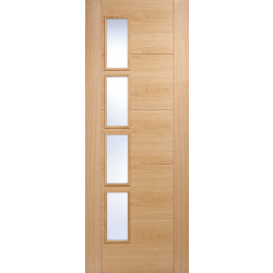Vancouver Glazed 4L Offset Internal Oak Door (pre-finished)